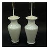 Pair of Celadon Glaze Vases as Lamps