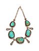 Julian Lovato 
(KEWA, b. 1922)
Sterling Silver and Blue Gem Turquoise Necklace 