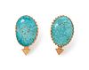 Gail Bird and Yazzie Johnson
(DINE, B. 1946 and 1949)
18k Gold and Turquoise Earrings