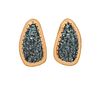 Gail Bird and Yazzie Johnson
(DINE, B. 1946 and B. 1949)
14kt Gold and Turquoise Earrings