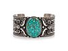 Andy Cadman
(DINE, B. 1966)
Sterling Silver and Kingman Turquoise Cuff Bracelet