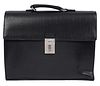 Gucci Black Leather Attache Briefcase
