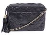 Chanel Black Vintage Snakeskin Shoulder Bag 1989
