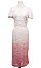 Burberry Lace White & Rose Ombre Dress Sz 44