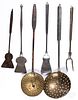 Six wrought iron utensils, 19th c.