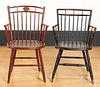 Two birdcage Windsor armchairs, 19th c.