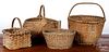 Four split oak baskets