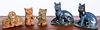 Pair of Stahl redware cats, etc.