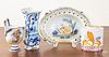 Four pieces of Delft and faience