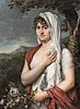J. Moriès (French, c. 1760-c. 1812)      Woman in a White Headscarf Holding Flowers