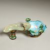 Chinese jade and cloisonne ashtray