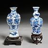 (2) Chinese blue and white cabinet vases