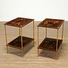 Maison Bagues, pair two-tier side tables