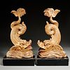 Great pair Italian giltwood carved sea creatures