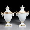 Large pair Furstenberg porcelain lidded urns