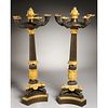 Exceptional pair Charles X bronze candelabra