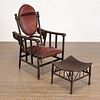 Hunzinger style reclining chair with Thebes stool