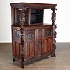 Antique English carved oak court cupboard