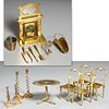 English brass miniature parlor and hearth objects