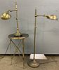 Brass Floor Lamp, Desk Lamp and Side Table