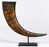 Chinese Miao Drinking Horn with Stand