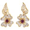 RUBIES AND DIAMONDS EARRINGS. 18K AND 14K WHITE AND YELLOW GOLD 
