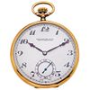 EBERHARD & CO. CHAUX-DEFONDS POCKET WATCH. 18K YELLOW GOLD AND SILVER