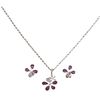CHOKER, PENDANT AND EARRINGS SET WITH ENAMEL AND DIAMONDS. 18K WHITE GOLD