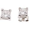 EARRINGS WITH DIAMONDS. 14K WHITE GOLD