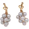 CULTURED PEARLS EARRINGS. 14K YELLOW GOLD
