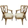 French Carved Arm Chairs
