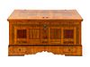 A Continental Parquetry Chest Height 30 x width 58 3/4 x depth 26 inches.