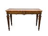 An Italian Neoclassical Giltwood Table Height 36 x width 59 1/2 x depth 30 inches.