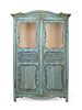 A French Provincial Style Painted Armoire Height 84 x width 52 3/4 x depth 14 1/2 inches.