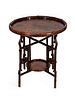 A Chinese Hardwood Picnic Table Height 28 1/2 x diameter of top 26 1/2 inches.