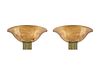 A Pair of Art Deco Style Wall Sconces Height 8 1/4 x width 16 inches. Possibly 6 in total.