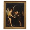 St John of God Transporting an Ill Man. 19th century. Oil on canvas. 38.3 x 30.7" (97. 3 x 78 cm.