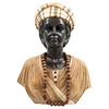 Bust of Woman. 20th century. Carved and polychrome marble. 23.6" (60 cm) tall