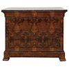 Bureau. Europe, early 20th century. In veneered wood with three drawers and key. 48.2 x 37.5 x 21" (122.5 x 95.5 x 53.5 cm)
