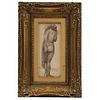 Armando García Núñez (Mexico, 1883 - 1966). Female Nude. Pencil on paper. Signed. 12.2 x 4.9" (31 x 12..5 cm)