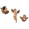 Lot of Angel and Cherubs. Mexico, 18th-19th century. Carved, gilded and polychrome wood.
