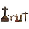 Lot of Five Religious figures. Mexico, 19th century.