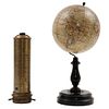 Globe and kaleidescope. 19th century. Includes compass.