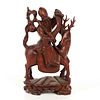VINTAGE CARVED WOODEN CHINESE ALLEGORICAL SCULTURE