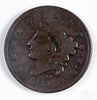 Coronet Head large cent, 1839/6, scarce over date, VG.