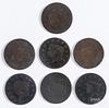 Seven Coronet Head large cents, to include four 1819, two 1820 and an 1822, AG-VG.