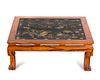 A Chinese Faux Bois and Coromandel Lacquer Low Table