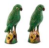 A Pair of Chinese Glazed Ceramic Sancai Parrots
Height 8 3/4 inches.