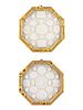 Two Octagonal Gilt Framed Collections of Roman Plaster Intaglios
Height 12 x width 12 inches.