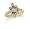 A DIAMOND CLUSTER RING
 The openwork navette-shape